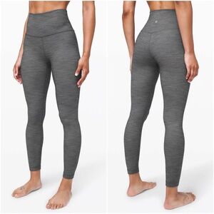 Lululemon Align Pant II 25 Heathered‎ Herringbone in grey size 6